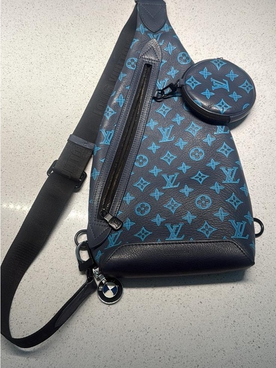 Louis Vuitton Other - Louis Vuitton Navy and Light Blue Monogram Sling Bag with Coin Pouch